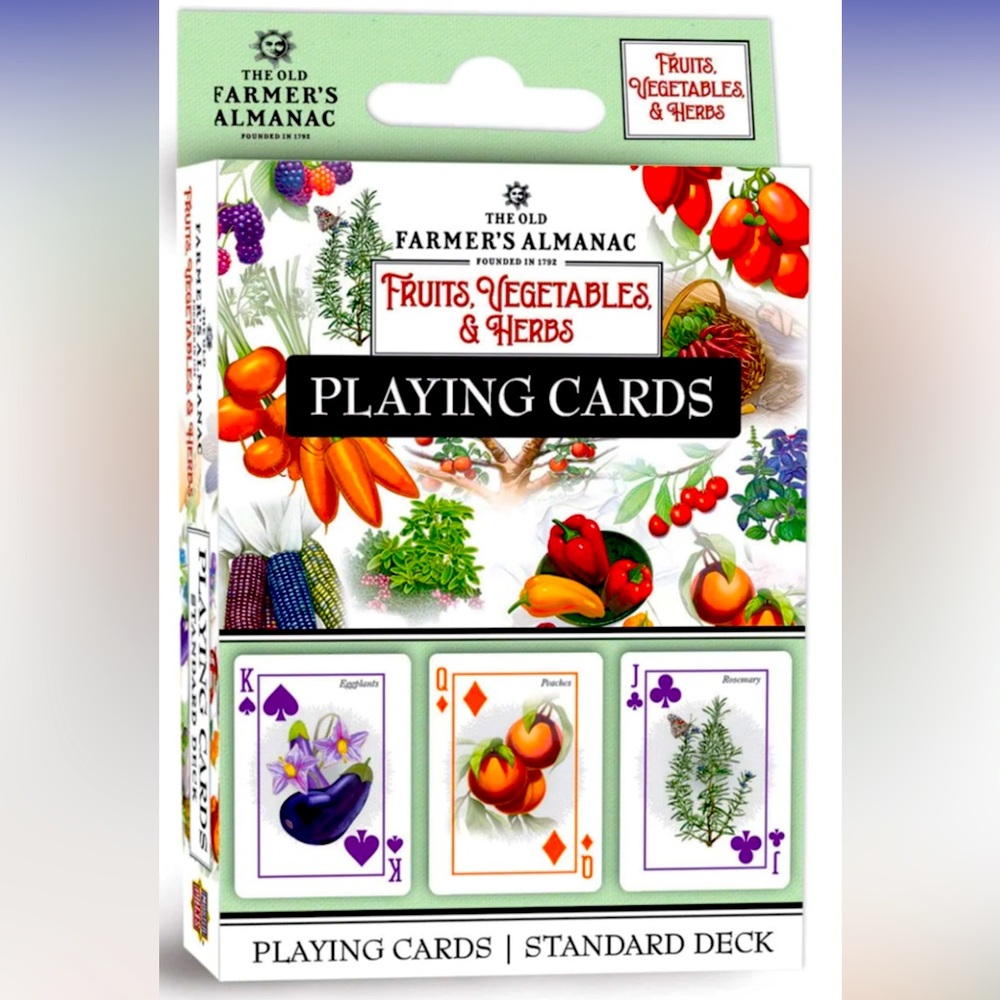 ♥️♣️LET’S PLAY❗️”FARMER’S ALMANAC - FRUITS, VEGETABLES, & HERBS” PLAYING CARDS❗️